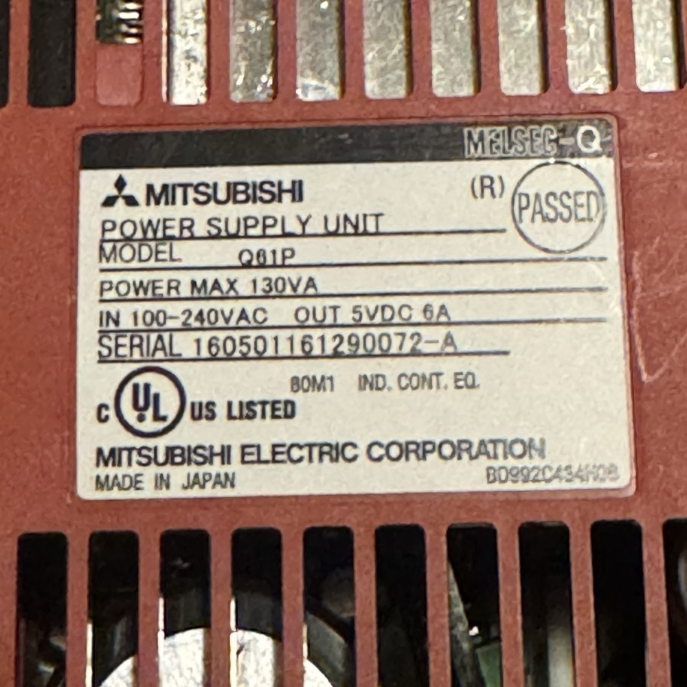 Mitsubishi Melsec Q61P PLC Power Supply Module 100-240 VAC, Untested. *READ*